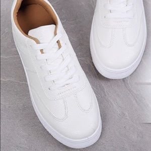 White stylish sneakers